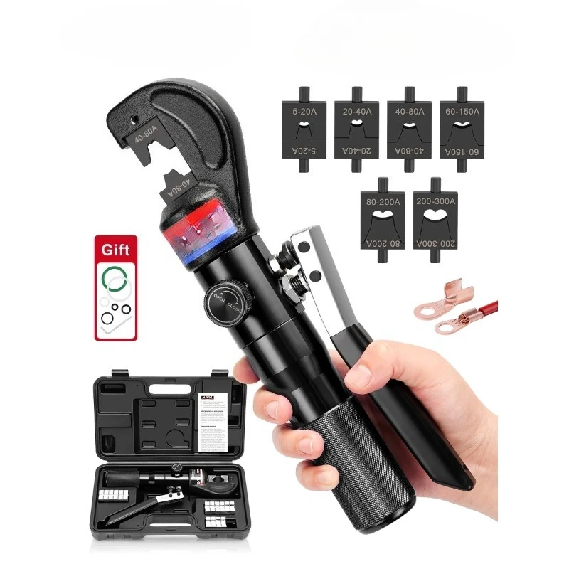 

Crimping Tool 5-300A for OT Open Nose Cable Lug Crimper Plier 4-70mm2 Compression Tool 5-6T Pressure
