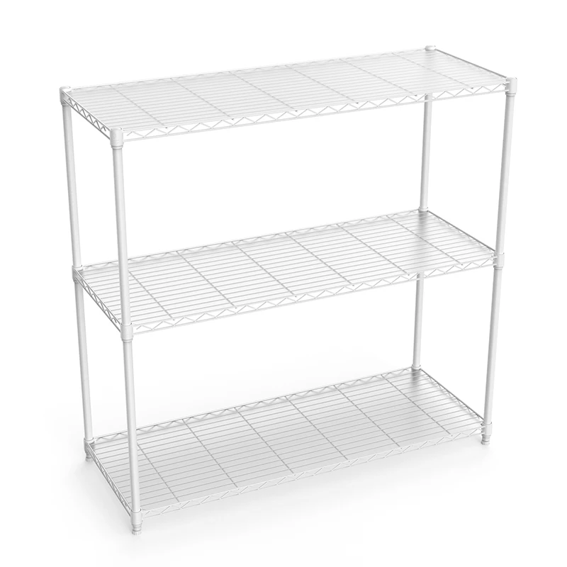 

3 Tier Wire Shelving Unit, 1050 LBS NSF Height Adjustable Metal Garage Storage Shelves, Heavy Duty Storage Wire Rack Metal Shelv