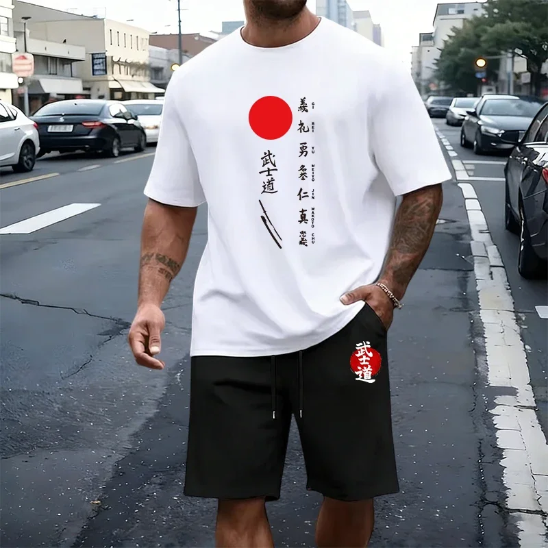 Summer Mens T-Shirt Tracksuit Printing Casual Sportswear Outdoor Sports Jogging Adult Clothes 2026 O Neck Short Sleeves Shorts