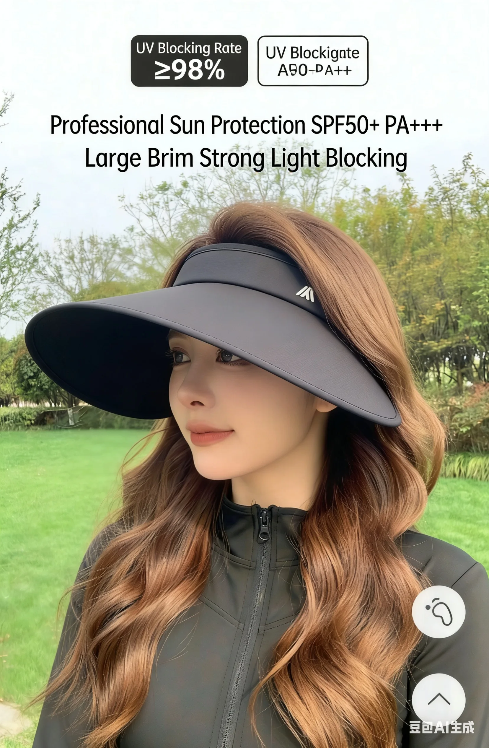 

Летняя женская бархатная шляпа от солнца 2026 года с защитой от УФ-излучения UPF50+ и широкими полями