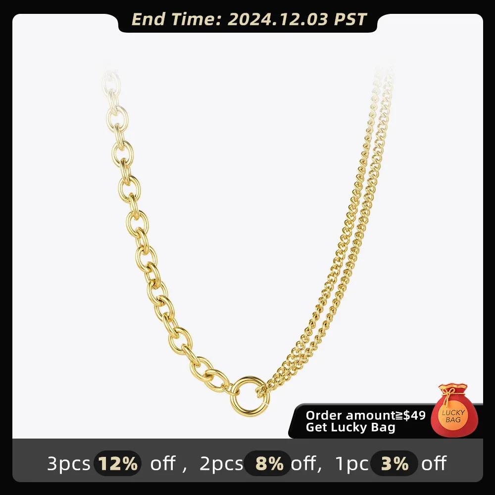 ENFASHION Link Chain Choker Necklace Women Gold Color Stainless Steel Necklaces 2020 Friends Gifts Fashion Jewelry Collier P3070