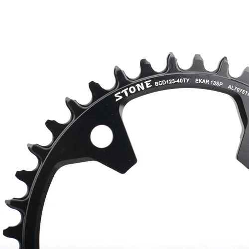 Imagen 2 del producto Plato de bicicleta de piedra BCD123 38T - 50T anillo de cadena circular 4 brazos dientes anchos estrechos para CP Ekar C13 rueda de cadena de grava de 13 velocidades