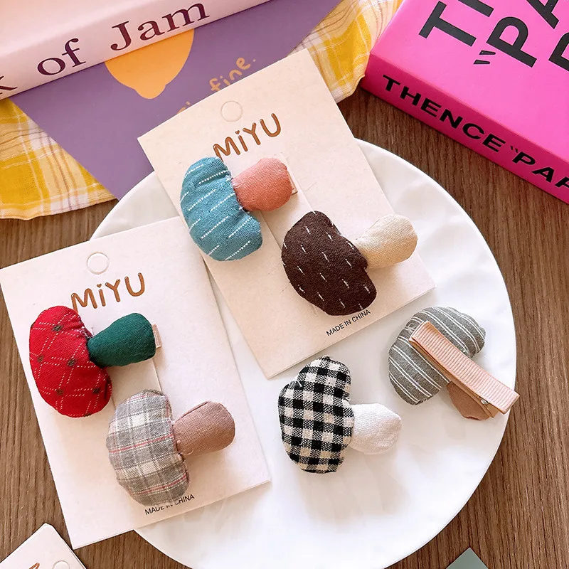 Cute Cloth Mushrooms Hairpins Hair Rope Ring Children Girls Kid Hair Clip Band Barrettes Accessories Hairclip Headwear Headdress