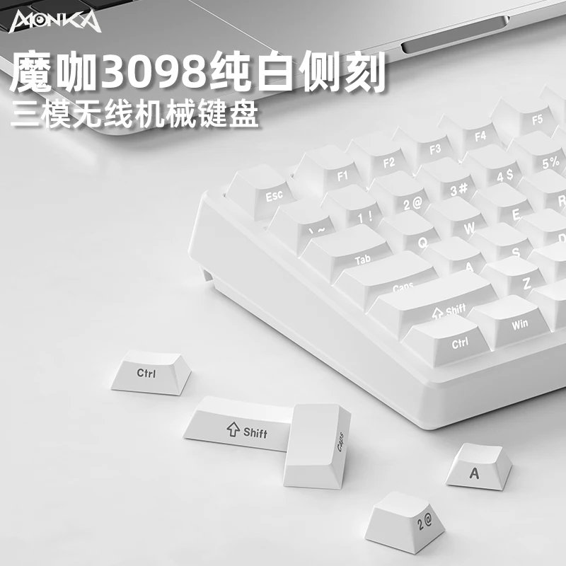 Monka 3098 98% Mechanical Keyboard Tri Mode Bluetooth Wireless Rgb Backlight Esports Gaming Customized Keyboard Pc Accessories