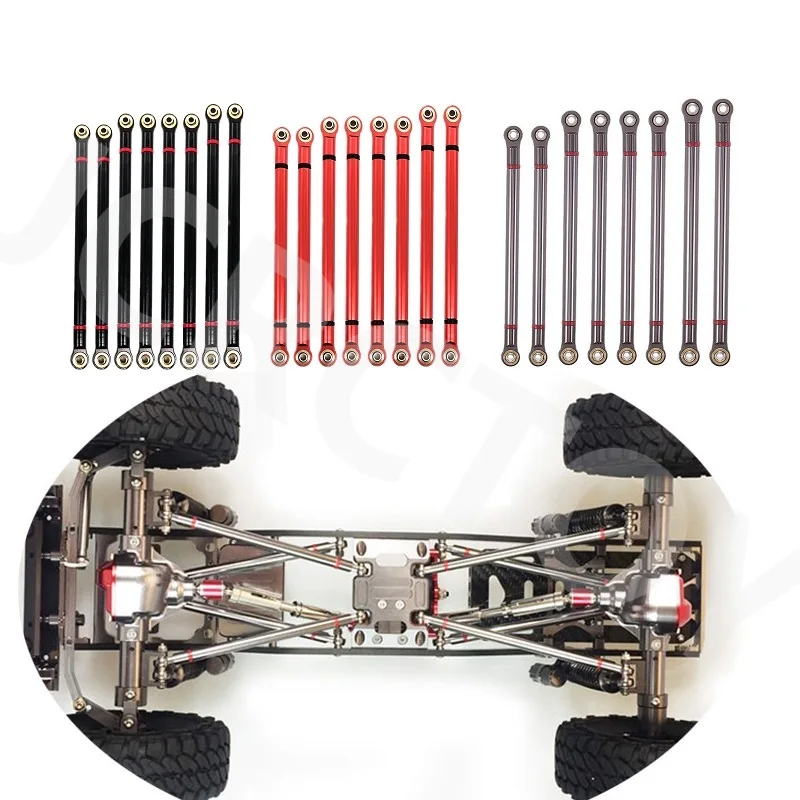 RC 8Pcs Aluminum Linkage w/M3 Rod End Set For 313mm Wheelbase 1/10 Axial SCX10 RGT 86100 RC Crawler Upgrade Parts