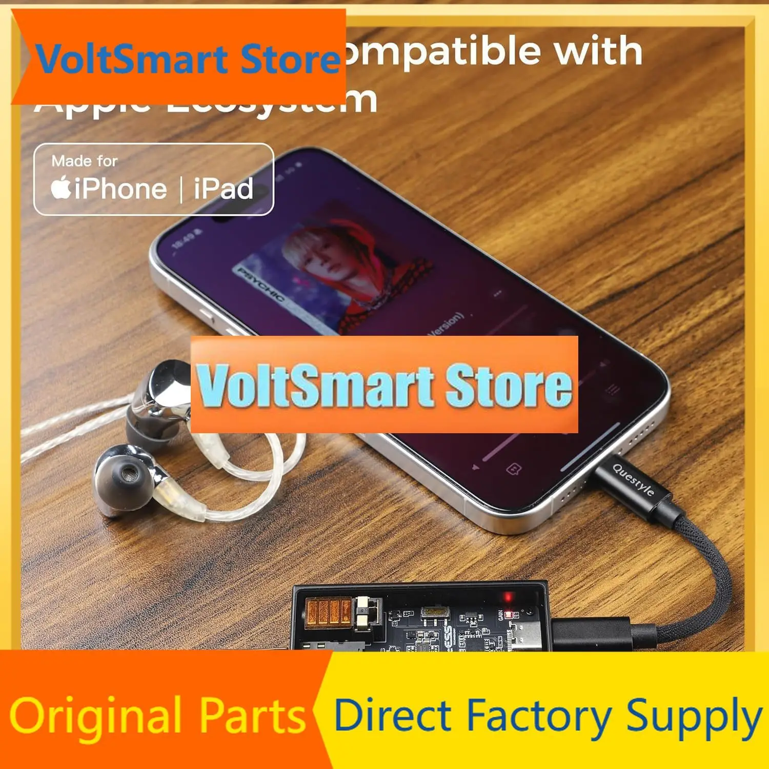 VoltSM15i Headphone Amplifier Portable Dac Usb Dac Amp With Dual-jack, Portable Headphone Amp - Mfi Certified, Hi-res Dac