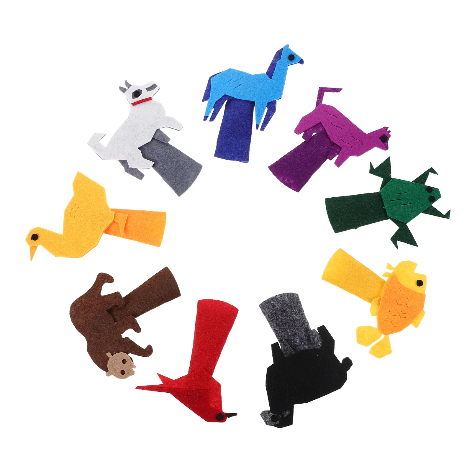 9 stks Cartoon Dier Vingerpoppetjes Set Zacht Vilt Handpoppen Voor Peuters Kinderen Storytelling Rollenspel Educatief Interactief