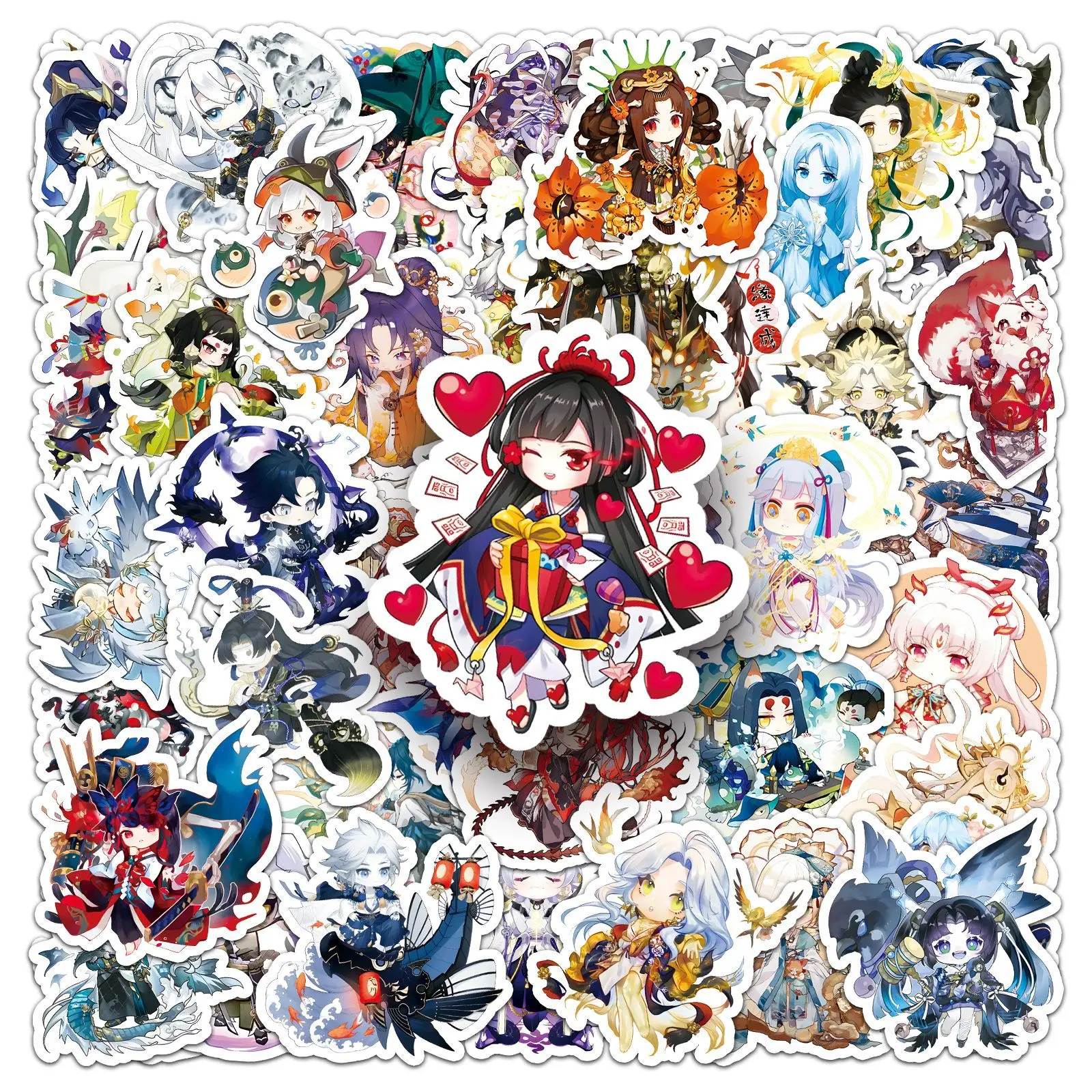 

50 PCS Cute Anime Character Cartoon Game Role Decals Student DIY Scrapbook Material Decorate Phone Laptop Stickers