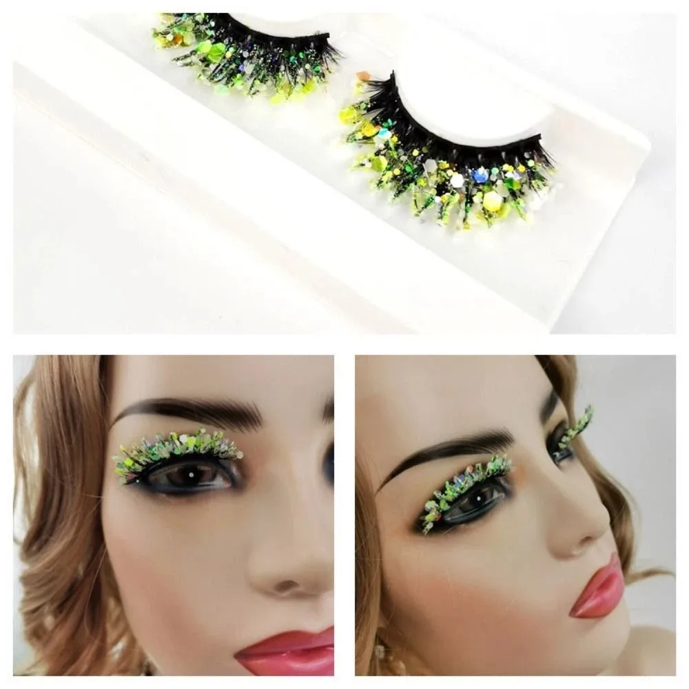25mm Faux Mink Wispy Lashes 3D Mink Fluffy Fluorescent Lashes DIY Lashes Eyelash Extension Glow In Dark Lashes Christmas Party