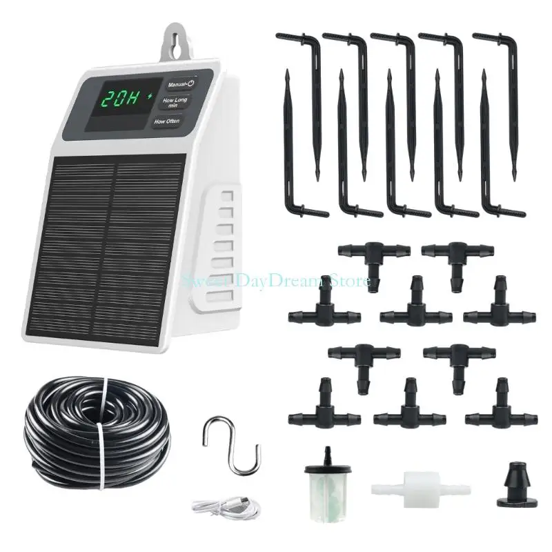 

Y88C Water Saving Solar Automatic Watering with Timer Function and Level Alert for Efficient Plant Hydrations in Gardens