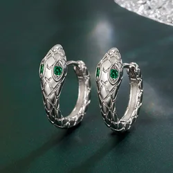 Boucles d'oreilles créoles en argent regardé 925 pour femmes, breloques en cristal, bijoux polyvalents, mode de rue, cadeaux de fête de mariage, nouveau