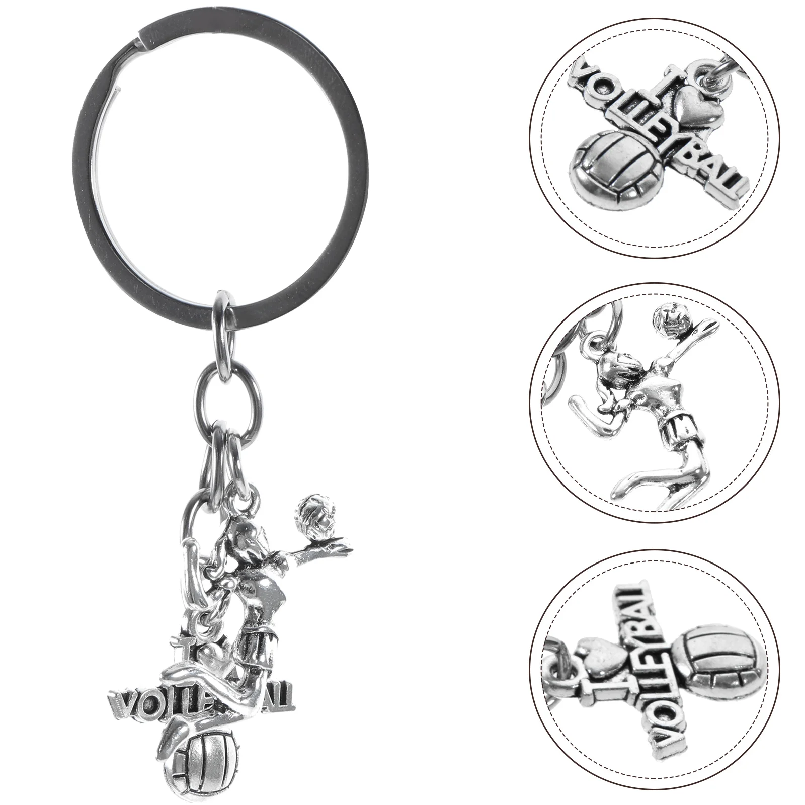 

Creative Volleyball Keychain Multi-Function Decorative Bag Pendant Zinc Alloy Compact Keychains Sports Accessories for Family