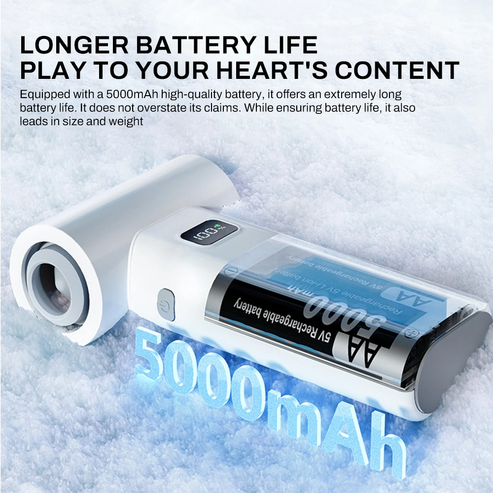 450000 RPM Handheld Fan 58m/s Type-C Rechargeable 6 Gear Adjustable Fast Cooling Outdoor Portable Ice Sensation Hurricane Fans