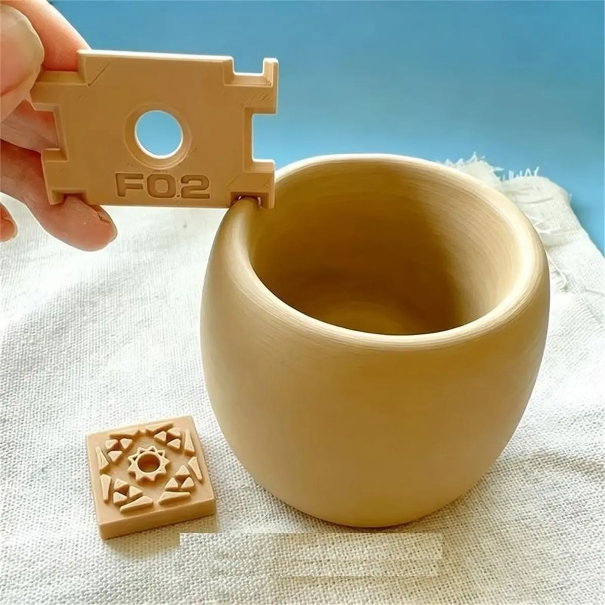 2Pcs Pottery Clay Trimming Non-Slip Texture Multi-Size for Beginner Pottery Learning Hand Craft Projects