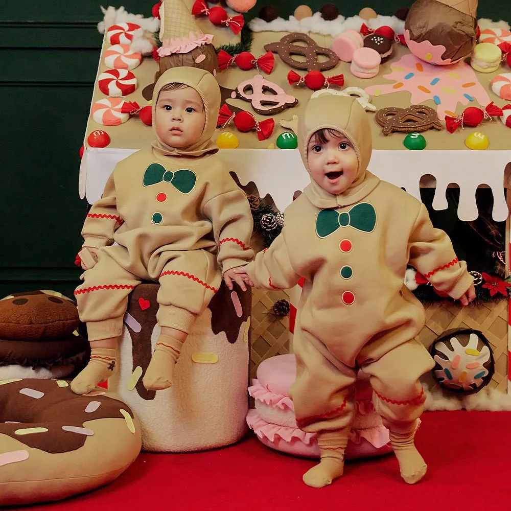 

Christmas Rompers 2025 Autumn Winter Korean Fashion Cute All-match Casual Loose Long Sleeve Rompers Kids Clothes