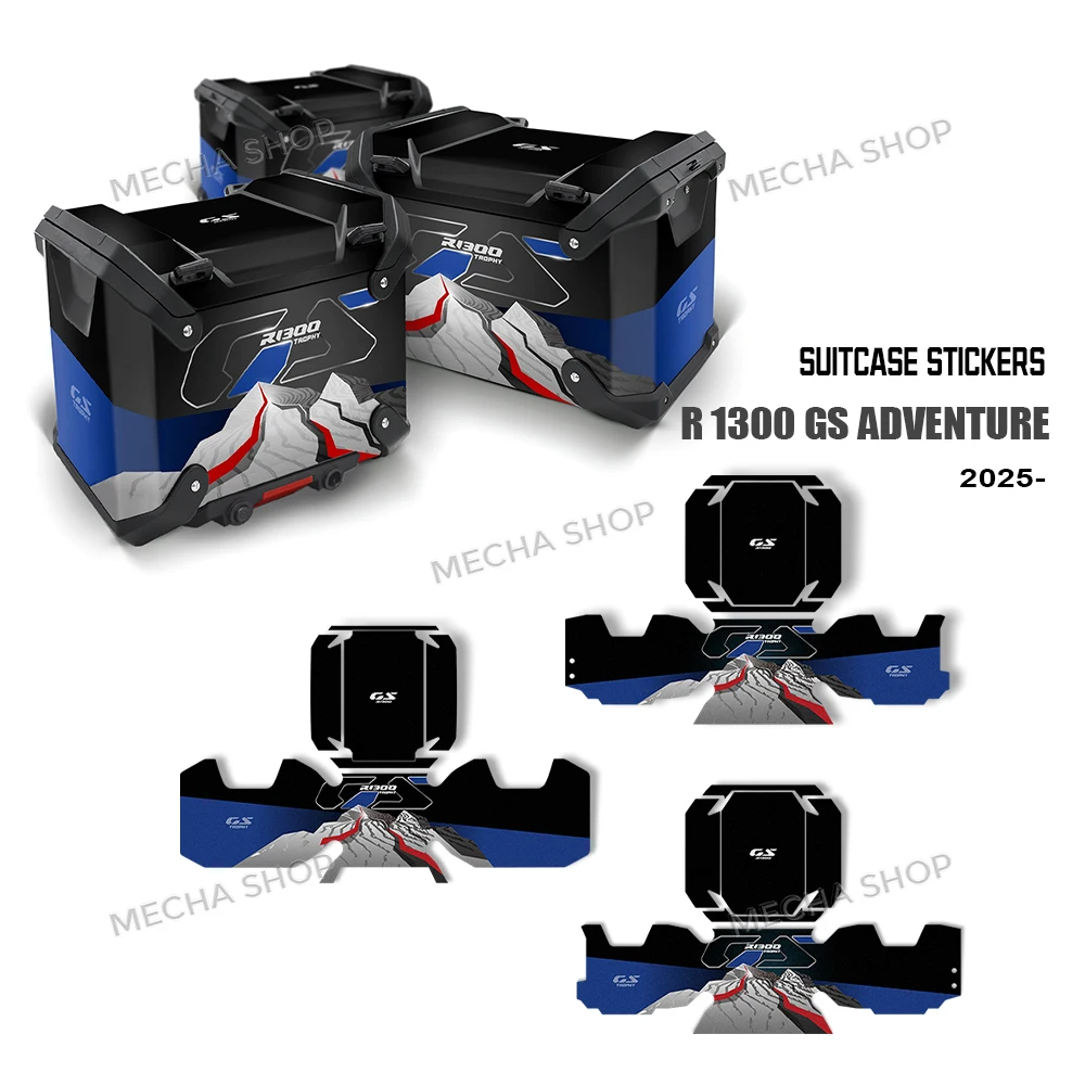 

R 1300 GS Adventure Triple Black Sticker Motorcycle Suitcase Stickers Protective Silver Graphic For R 1300GS ADV 2024 2025 2026