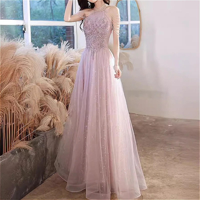 

Gown Dress Women Long Dresses Party Night Evening Wedding Vestidos Sexy Y2k Streetwear Tassel Sequin Elegant Splice Work 2026