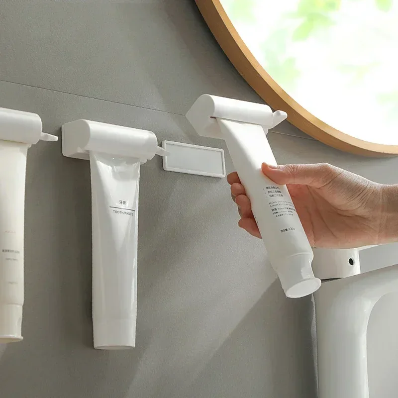 Wall Mounted Toothpaste Squeezer Magnetic Lazy Squeezer Toothpaste Clamp Bathroom Toothpaste Toothbrush Rack Home Storage Rack