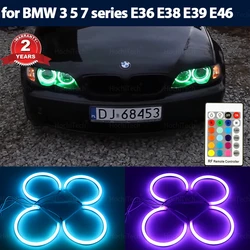 Cotton RGB Angel eyes  ring kit 16 colors flash Remote control for BMW 3 5 7 Series E36 E38 E39 E46 525i 528i 530i 540i 320i