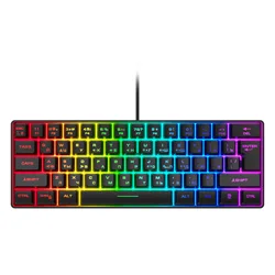 Russian Keyboard English RGB Lighting 61 Keys 60% Layout Gaming Keyboard ISO USB Wired Full Key No Impact K401 For Game Office