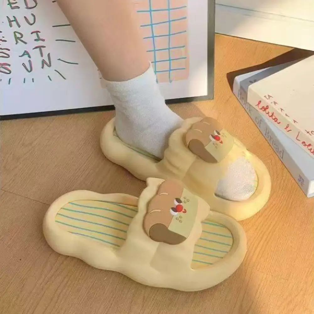 

Fashion Cartoon Cat Flat Slippers Cute Non-slip Slides Sandals Beachwear Shoes Soft Sole Slippers for Women Indoor Outdoor