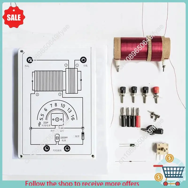 

Y67A-Crystal Radio DIY Kit Crystal Radio, подходящий для начальной и средней школы, комплект двухцепного сборки