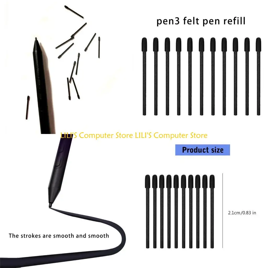 

A52B Precise Felt Pen Nibs 10Pieces Set Optimized for For Pen 3 PTK470 PTK670