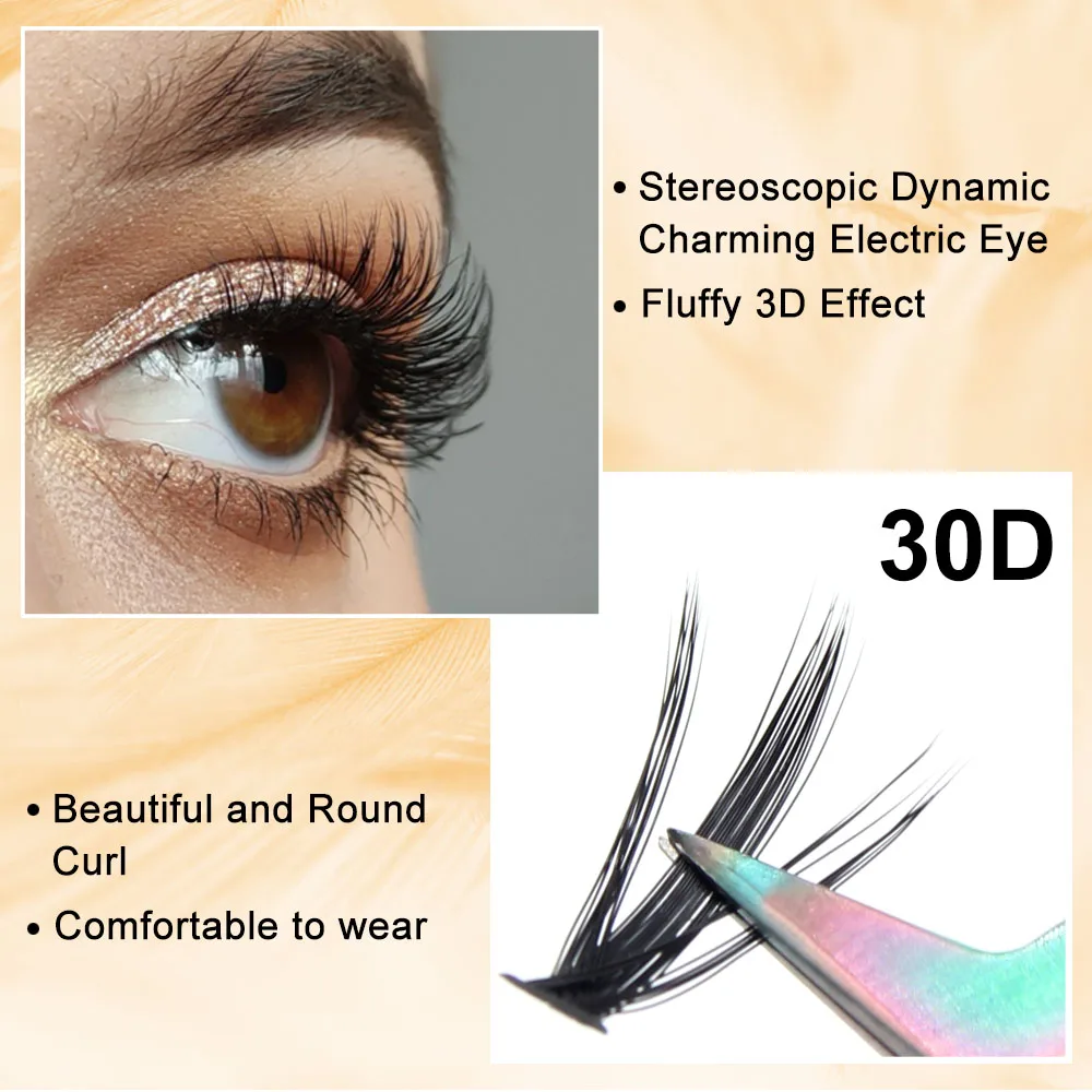 Wholesale Silk 20D/30D/40D Eyelashes Extensions Professional Cluster False Lashes Makeup Cilios Russian Volume 3D Fluffy Eyelash