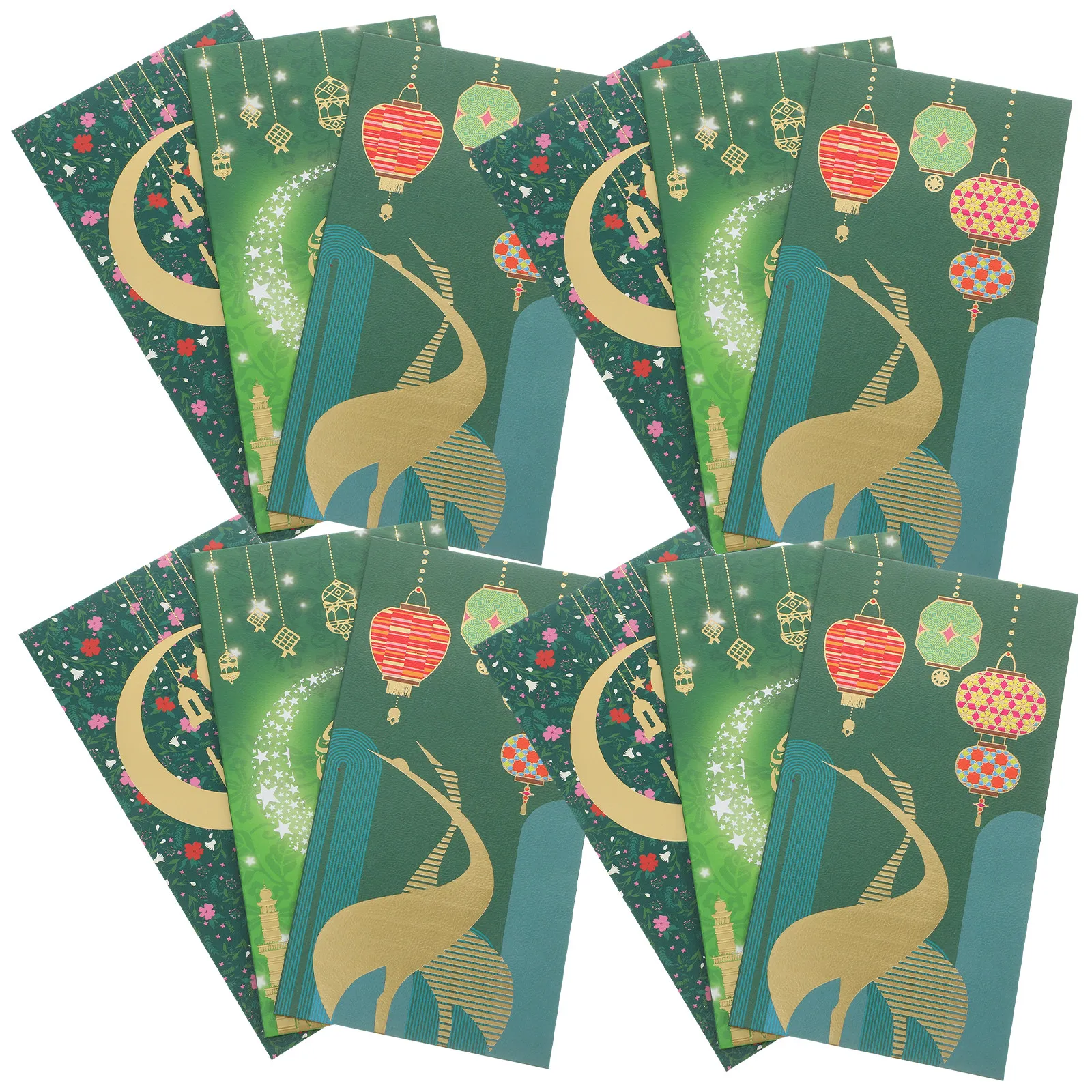 

18Pcs Ramadan Envelopes Eid Mubarak Paper Envelopes Exquisite Texture Festive Design Compact Light Weight Cash Holder Greeting