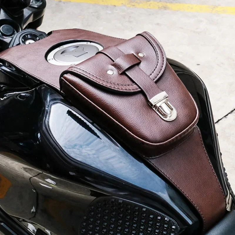 1PCS Motorcycle Gas Tank Dash Console Center Pouch Bag PU Leather for HONDA CB650R，Motorcycle Accessories