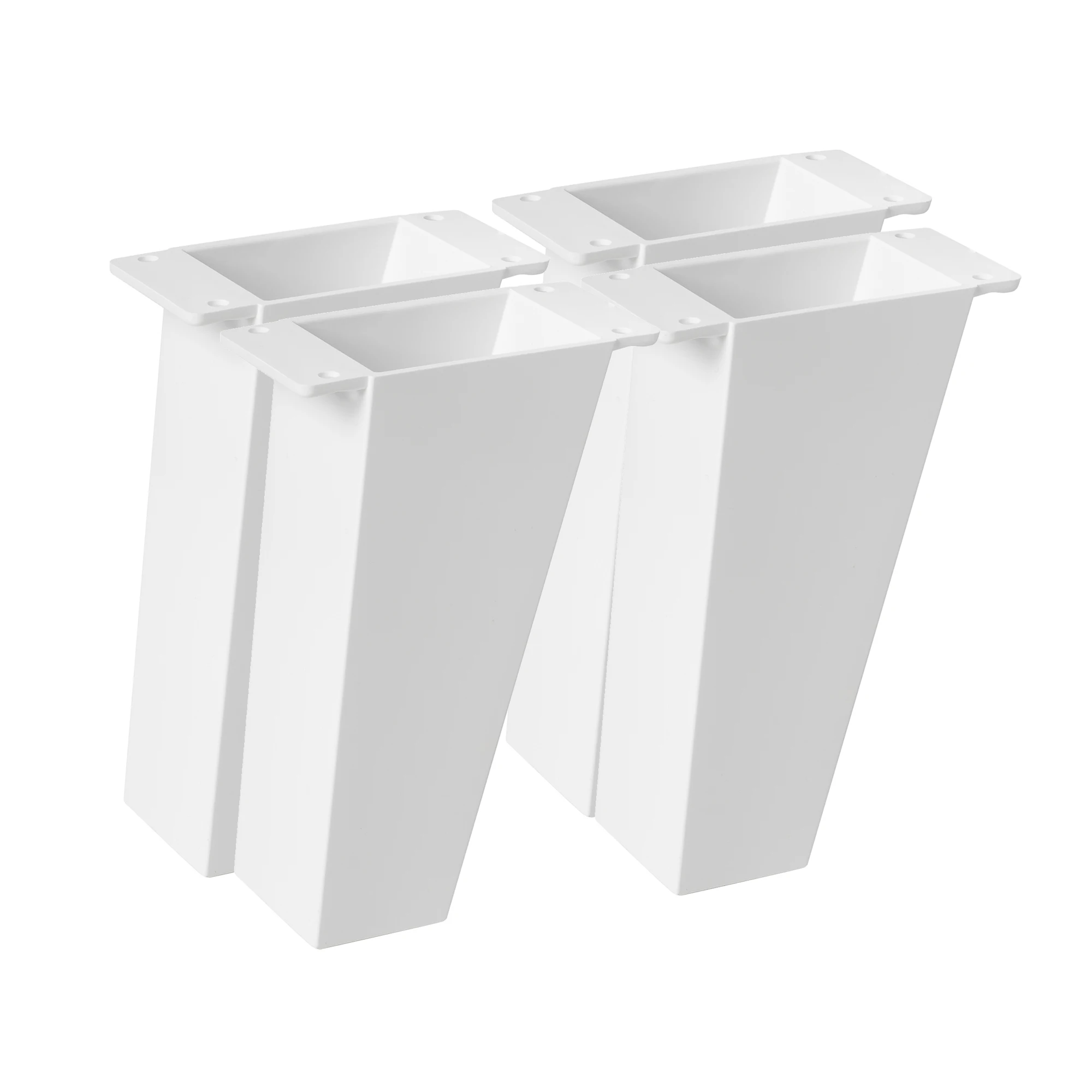 4un. Pata Inclinada pie mueble nórdico escandinavo en resina plastica ABS ANTIHUMEDAD color blanco. Altura 120mm