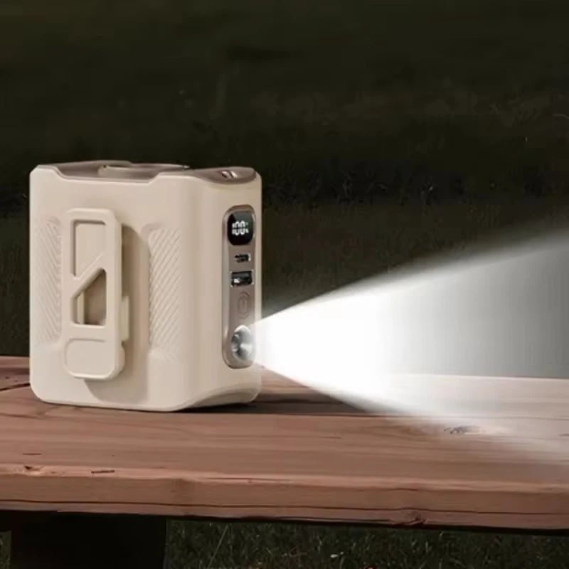 مروحة الخصر Xiaomi 8000 مللي أمبير قابلة لإعادة الشحن ومضادة للسقوط وممتصة للصدمات ومصباح يدوي خارجي ومراوح رقبة معلقة للرياضة