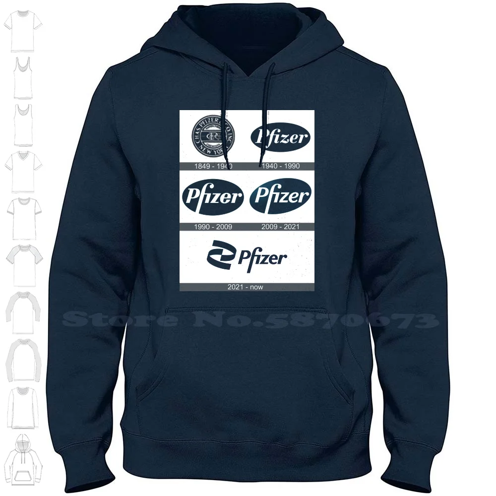 Pfizer Logo Casual Clothing Sweatshirt 100% Cotton Graphic Hoodie