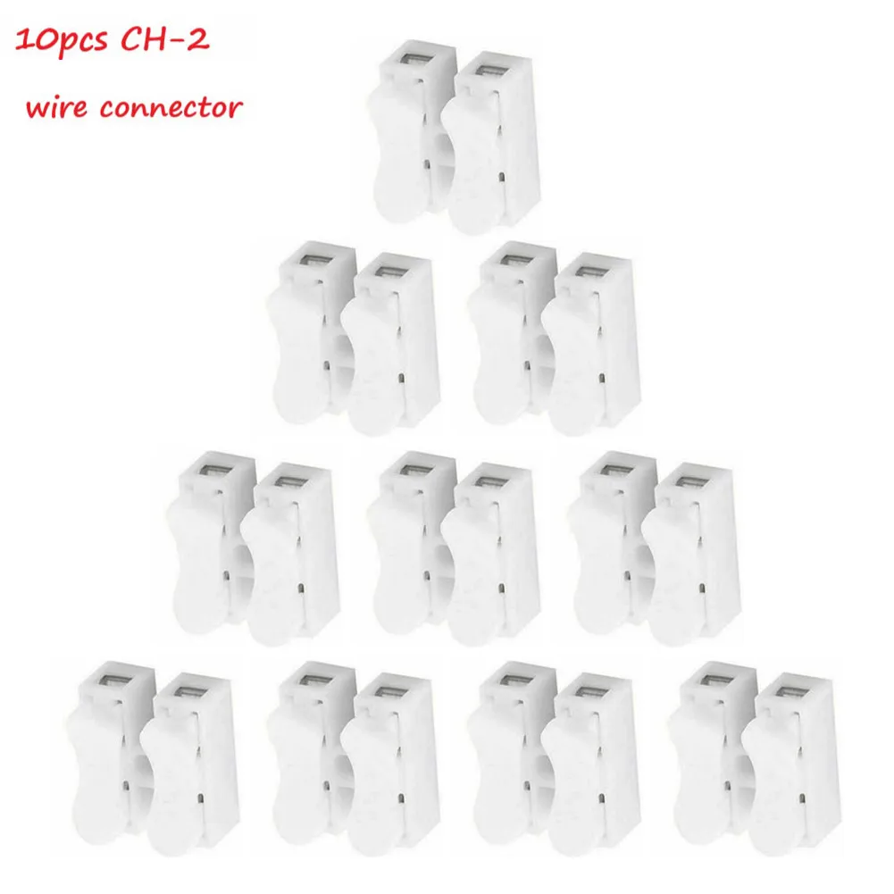 

Time saving 10pcs CH2 Cable Spring Wire Connector Electrical Terminal Connector 2 Holes for Quick Electrical Connections