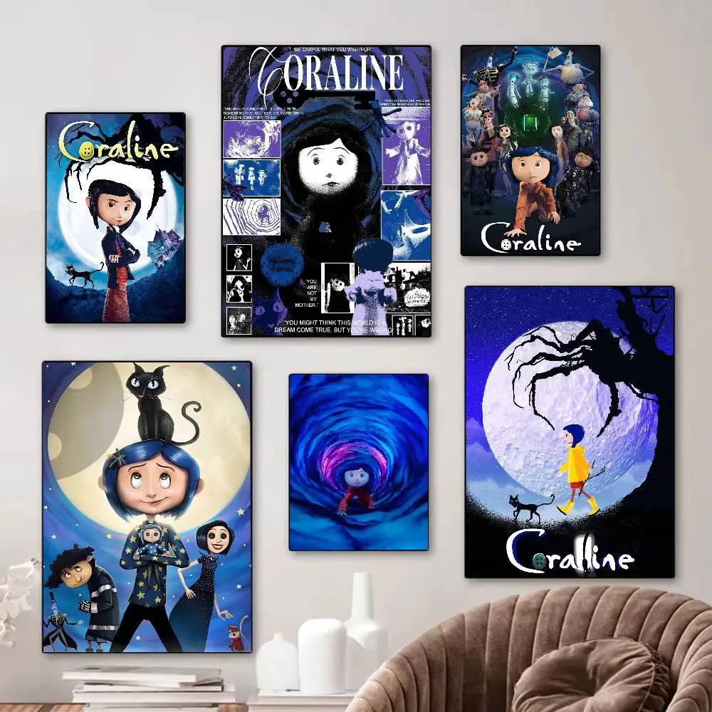 5D Anime C-Coraline klassische Vintage-Poster, HD-Qualität, Wandkunst, Retro-Poster für die Wanddekoration zu Hause