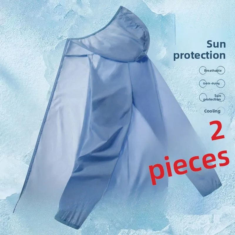 Men's Outdoor Fishing Ice Silk UV Protection Clothing Thin Breathable Quick Dry Waterproof Wear Resistant Summer Lightweight