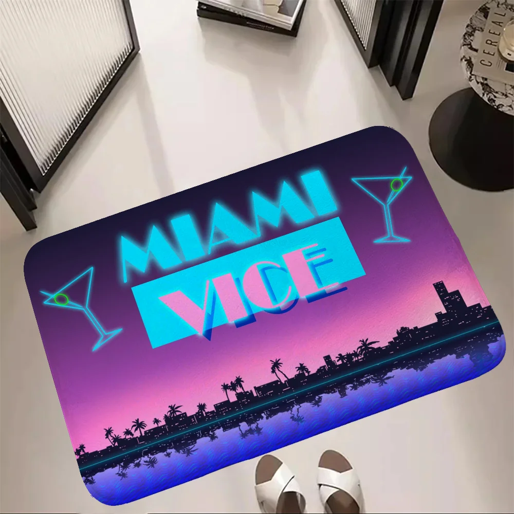 Miami Vice Rug for Bedroom Mats Front Door Mat Floor Kitchen Rugs Things to the House Entrance Mat for Hallway on the Floor Home