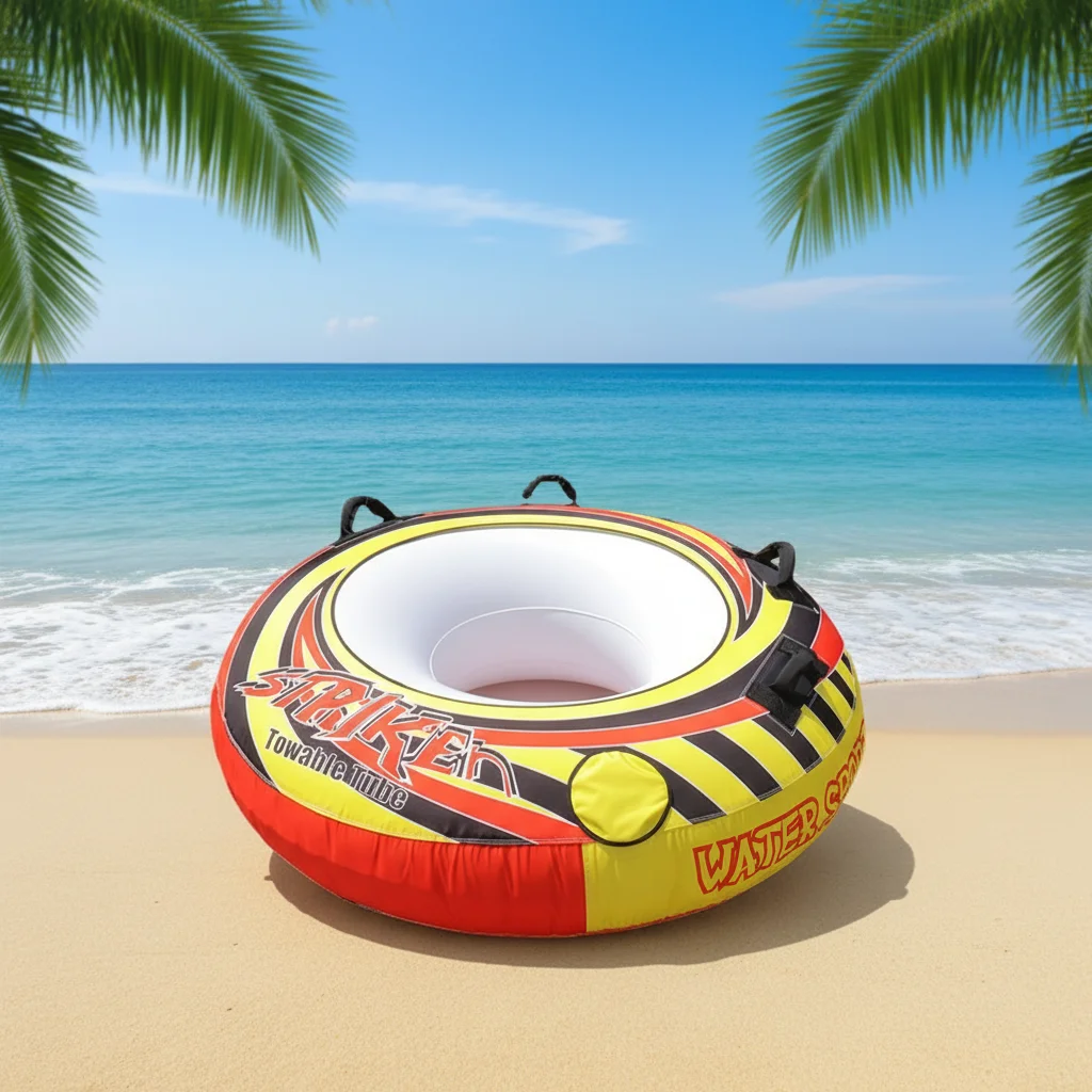 PVC Inflatable Flying Fish Towable Tube Water Ski Boat For Amusement River Water Park