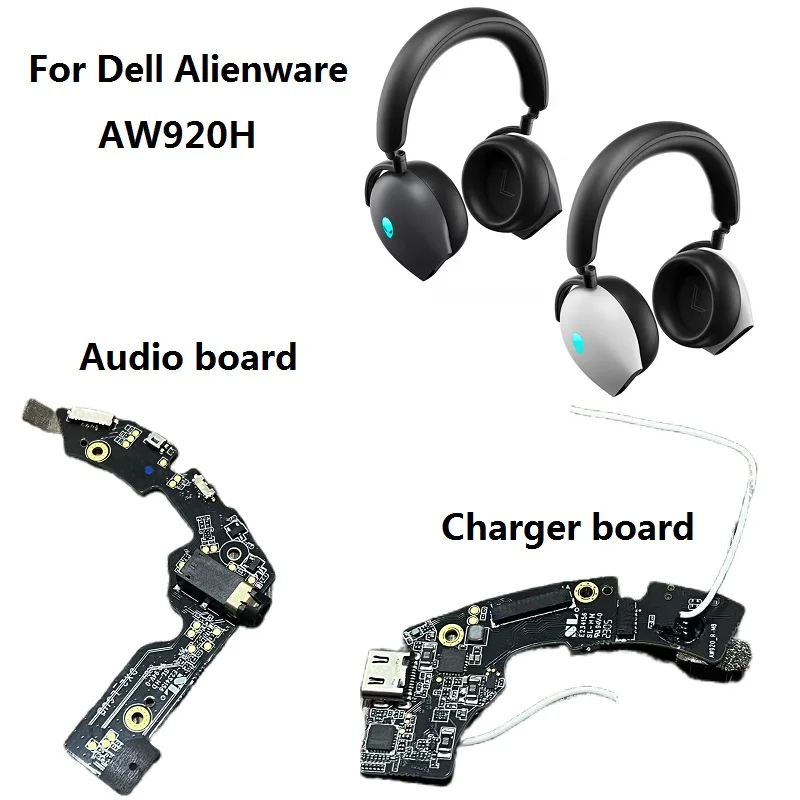 

Original Spare PCB part for Dell Alienware AW920H wireless headphones replacement audio board charger port board repair part
