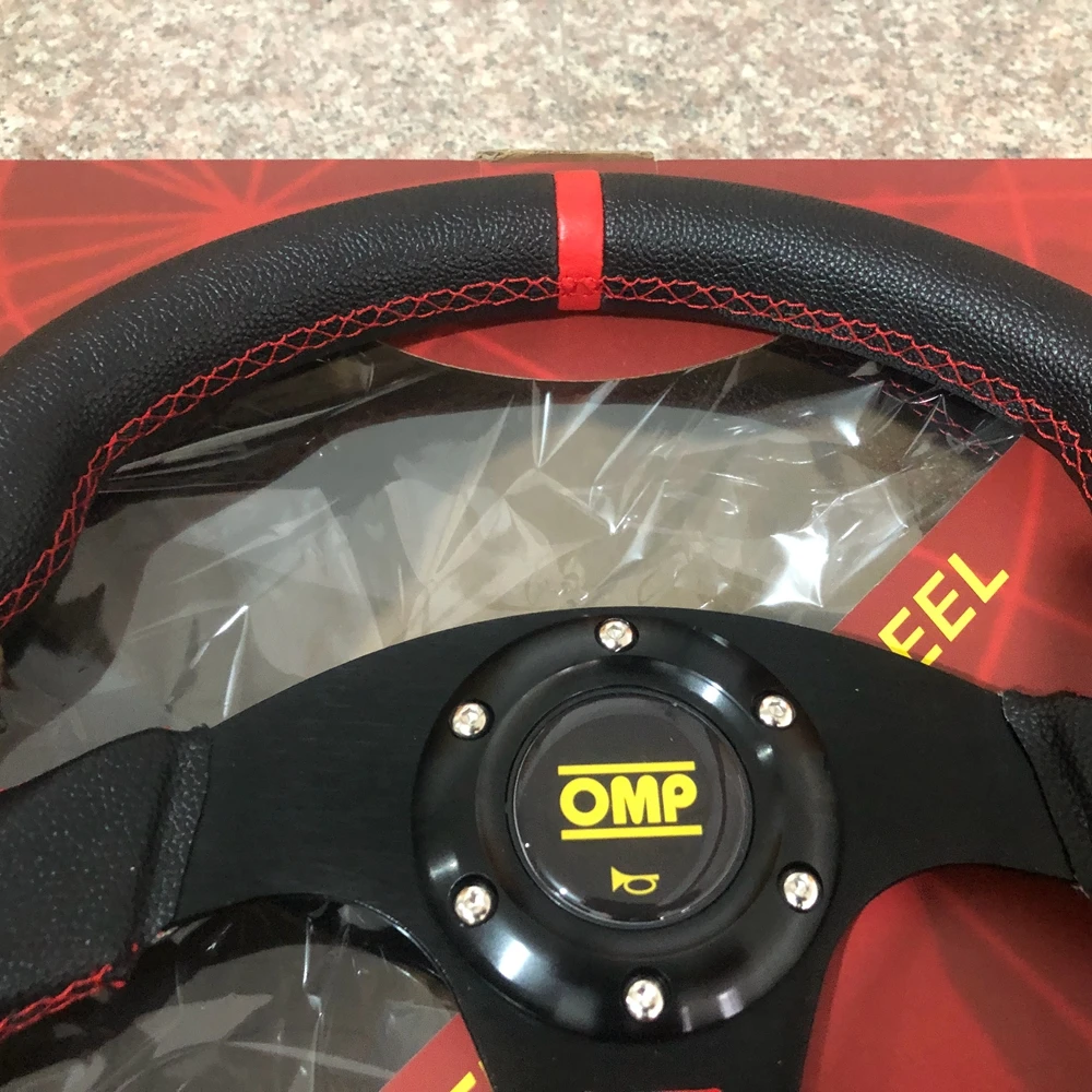 Drift RED 330MM JDM 13Inch OMP Steering Wheel Universal Racing Car PVC Leather Steering Wheel Volantes For VW HONDA TOYOTA BMW