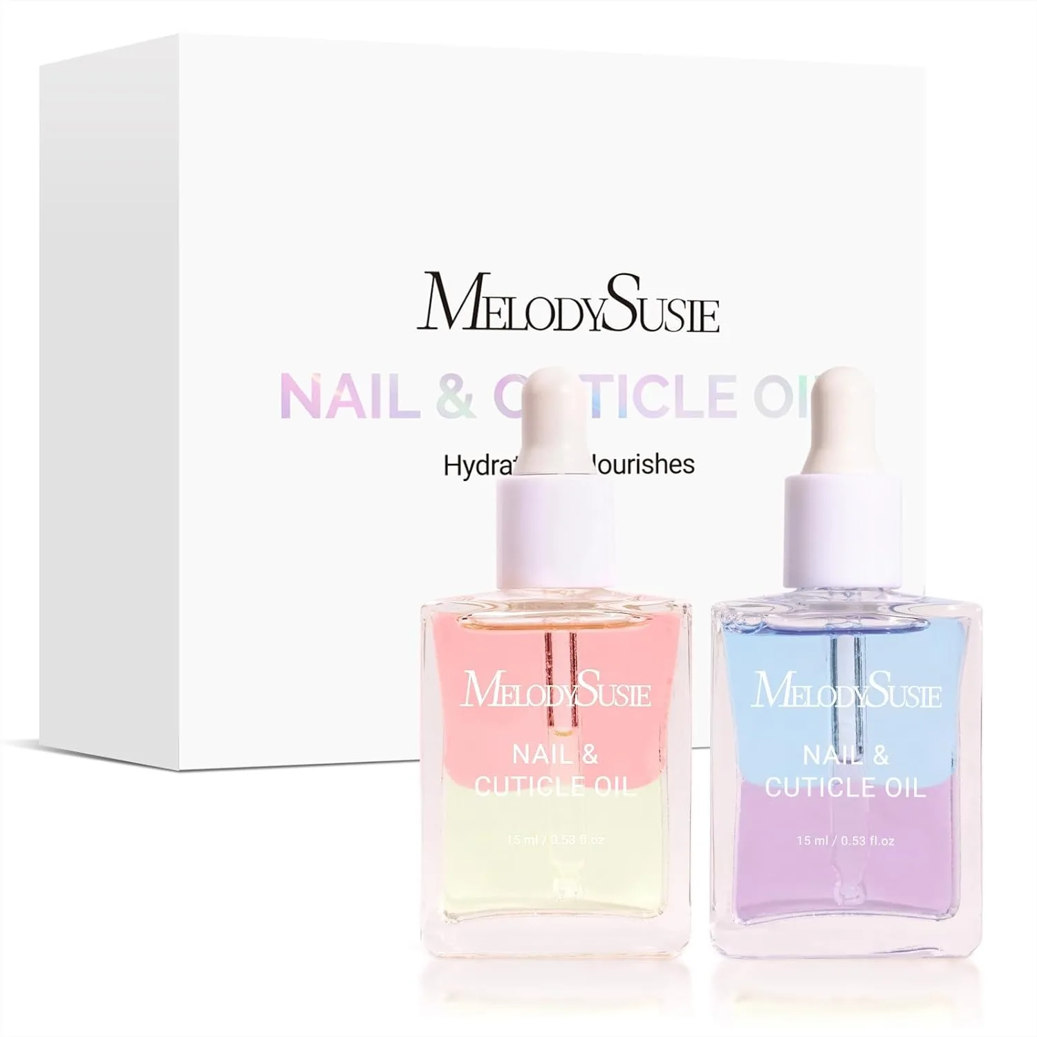 

Cuticle Oil for Nail Growth, Jojoba & Vitamin E Strengthener, Moisturizes Dry Cuticles, 2Pcs 15ml Rose Lavender