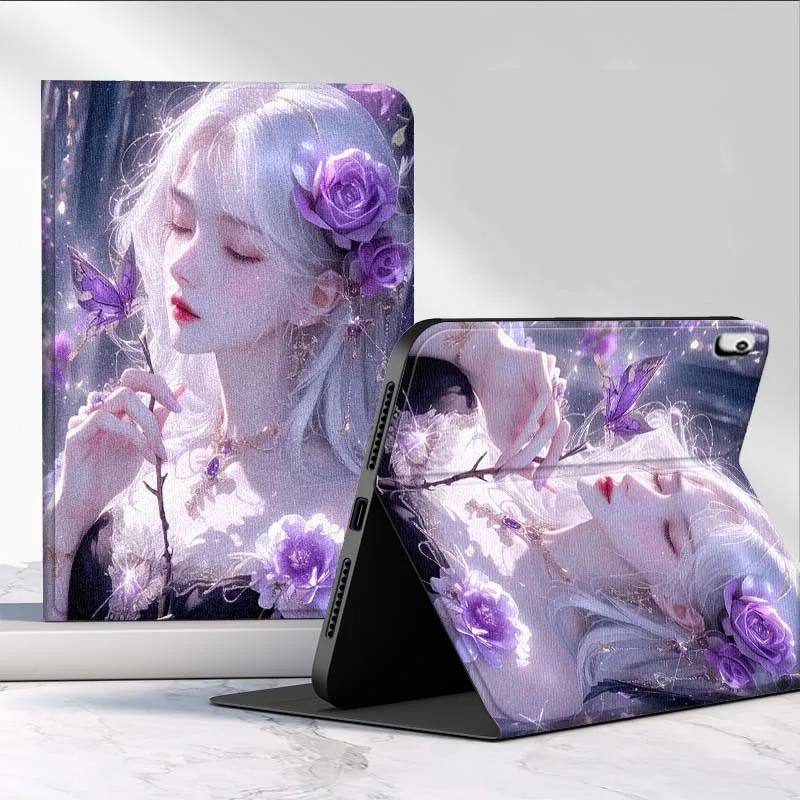 Beautiful Anime Girl For iPad Pro Air Mini 1 2 3 4 5 6 7 7th 8th 9th M2 10.2 9.7 10.5 10.9 11 12.9 13 Inch Tablet Case
