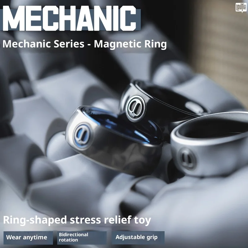 Kowal Mechanik Żelazny Słupek Magnetyczny Pierścień z Grzechotką Fidget Spinner Antystresowy EDC Zabawka Artefakt Dekompresyjny