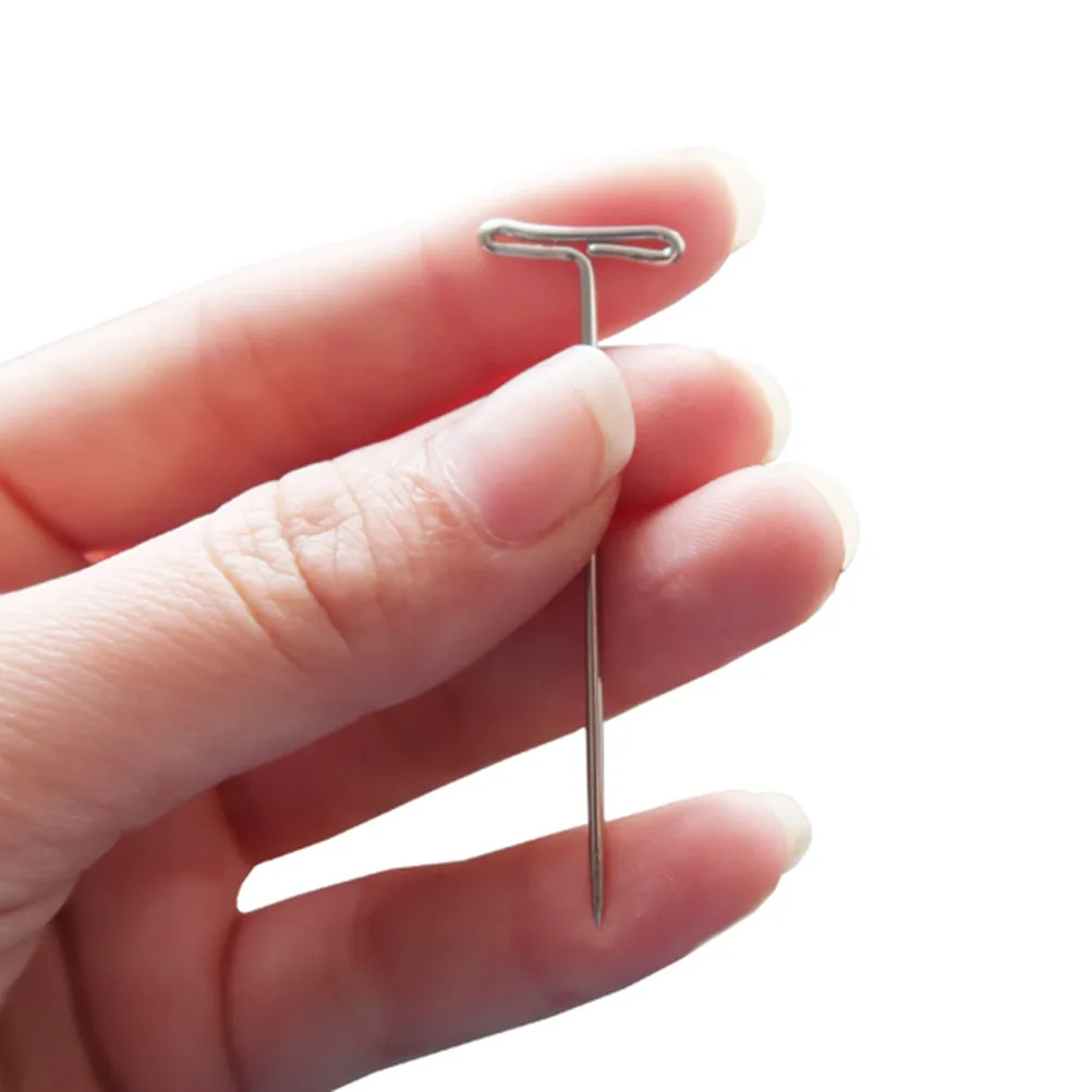50Pcs 32Mm Stainless Steel T-Pins for Making Securing Styling Modeling Tailoring Jewelry Display Knitted Projects Simple