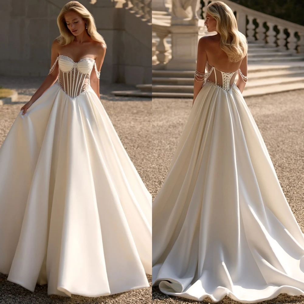 Personalizado clássico cetim querida vestido de noite sexy aberto volta vestidos de baile delicado miçangas cristal ocasião especial vestidos