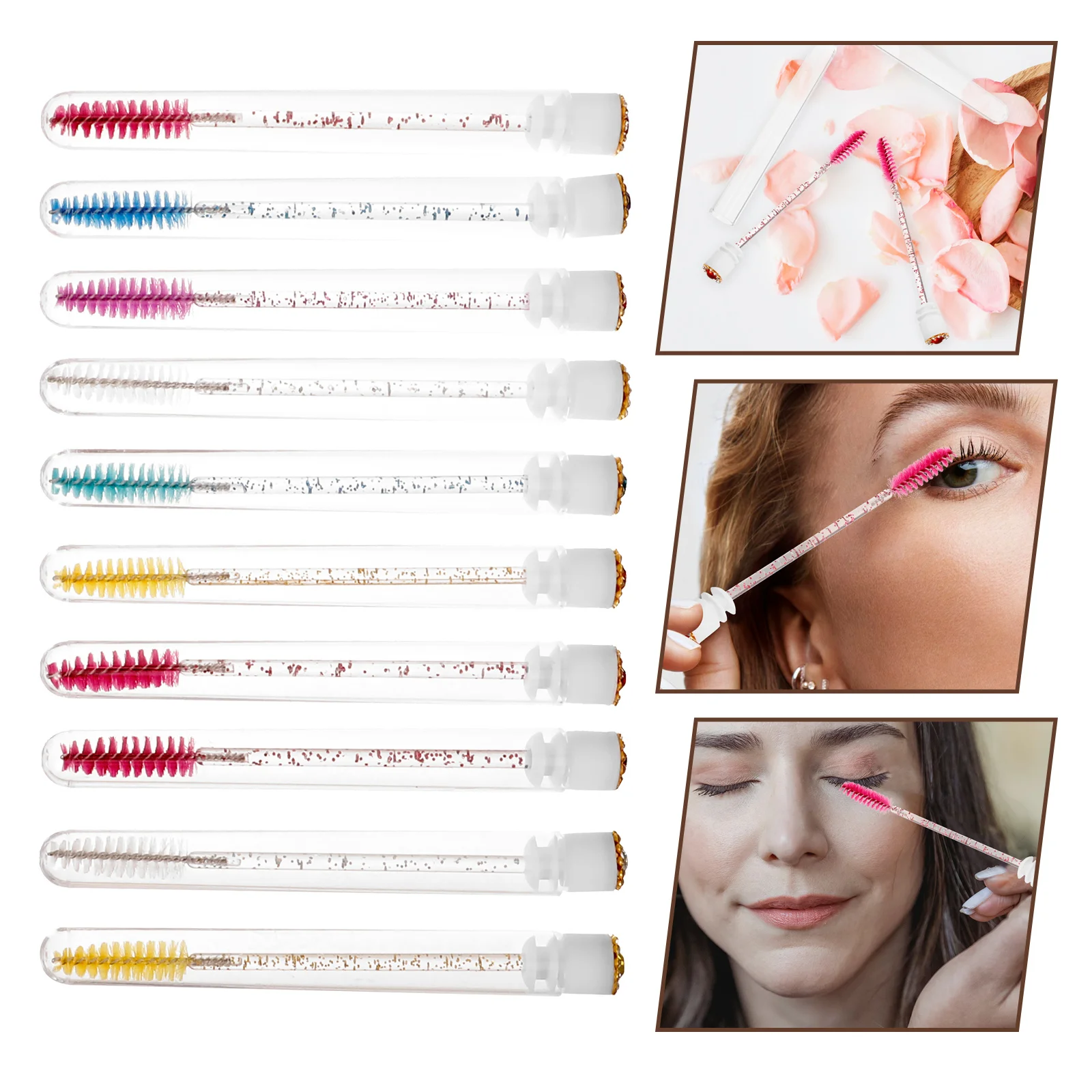 PENIKOKO 20 ensembles de Tubes de Mascara vides avec baguettes applicateur de cils et de sourcils outil de beauté convivial pour les voyages pour les femmes