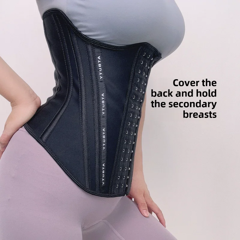 15 กระดูกเหล็กเทรนเนอร์เอวสําหรับผู้หญิงไนลอน Breathable ตาข่ายรัดตัว Body Shaping Slimming Corrector ปรับเข็มขัดพยุงออกกําลังกาย