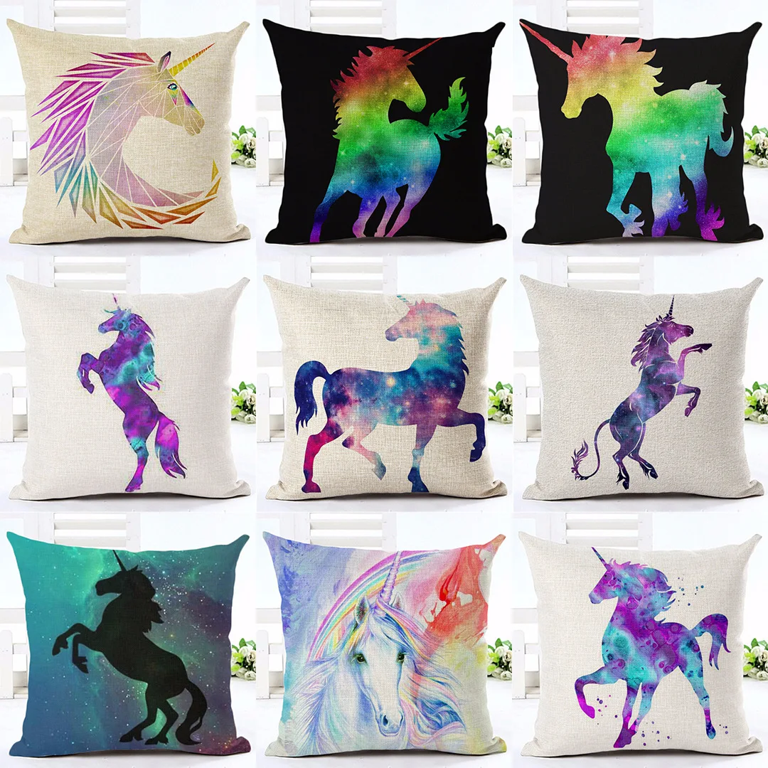 

Unicorn Pillowcase Colorful Horse Hugging Pillow Case Decorative Cushions for Elegant Sofa Pillow Covers for Pillow Sofa Bed