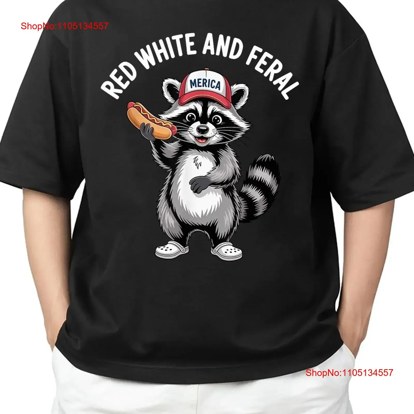 

Raccoon 4th Of July Red White And Feral For Adult S 4XL T Shirt vintage Washed homme Casual designer clothes streetwear graphic