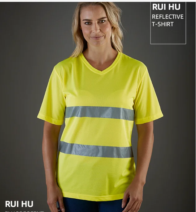 Summer Short Sleeved Reflective Shirt Moisture Absorbing Breathable And Quick Drying Outdoor Reflective Safety Jacket